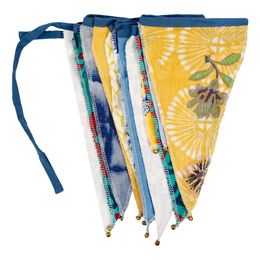 Lysbildefremvisning - Girlander i stoff Blå Mosaikk