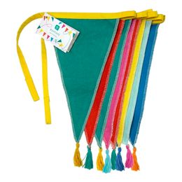 Bildspel - Girlang i Tyg Regnbågsfärgad med Tofsar