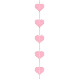 Girlang med Hjärtan Rosa