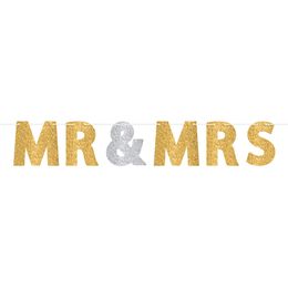Girlang Mr & Mrs Guld/Silver Glitter