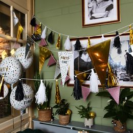 Lysbildefremvisning - Guirlande Kvaster Sort/Hvid/Guld