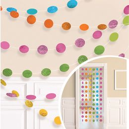 Girlandere Sirkler Flerfarget Glitter