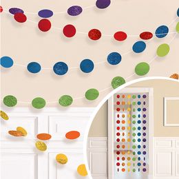 Girlanger Cirklar Regnbåge Glitter