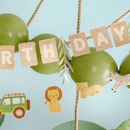 Bildspel - Girlanger Happy Birthday Safari Party