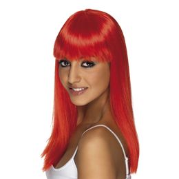 Glamourama Neonröd Peruk