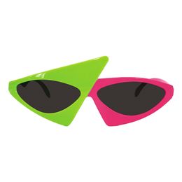 Bildspel - Glasögon 80's Asymmetriska Rosa/Grön