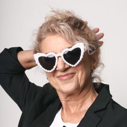 Diaesitys - Sydänmuotoiset Silmälasit Helmiä Valkoiset