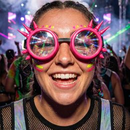 Bildspel - Glasögon Steampunk med Nitar Rosa