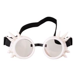 Glasögon Steampunk med Nitar Vit