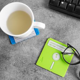 Bildspel - Glasunderlägg Diskett