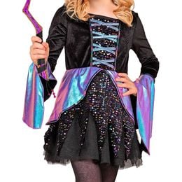 Bildspel - Glittrig Häxa Barn Maskeraddräkt