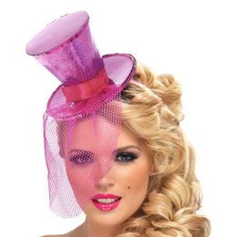 Glittrig Minihatt Rosa