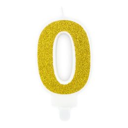 Bildspel - Guld Tårtljus Siffra Glitter