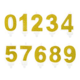 Guld Tårtljus Siffra Glitter