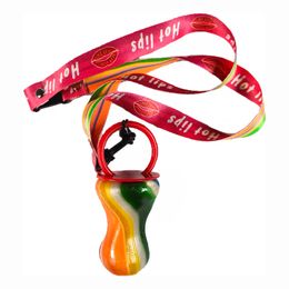 Godisnapp med Nyckelband Regnbåge