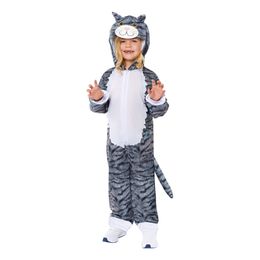 Grå Katt Onesie Barn Maskeraddräkt
