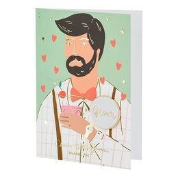 Gratulationskort Brudgum med Pin