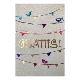 Gratulationskort Grattis med Vimplar