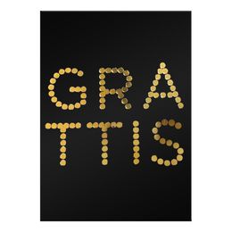 Onnittelukortti Onnea Musta/Kulta