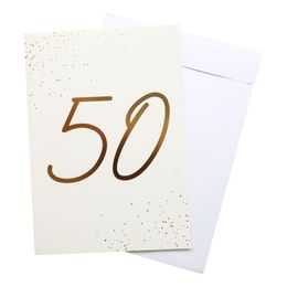 Gratulationskort Guld 50 med Kuvert