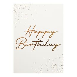 Gratulationskort Guld Happy Birthday med Kuvert