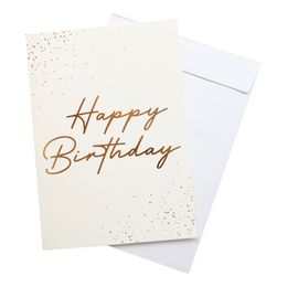 Bildspel - Gratulationskort Guld Happy Birthday med Kuvert