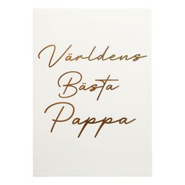 Gratulationskort Guld V.B Pappa med Kuvert