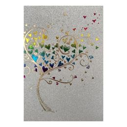 Gratulationskort Glittrig med Hjärtan