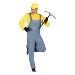 Keltainen Kaivosmies Naamiaisasu