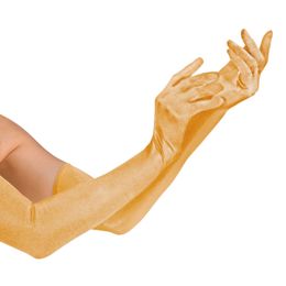 Guld Satinhandsker Ekstra Lange