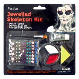 Halloweensminke Skelet med Juveler