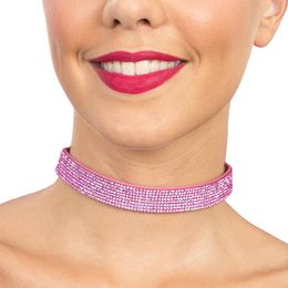 Halsband Choker med Strass Rosa