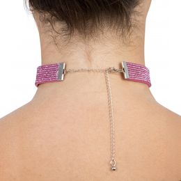 Bildspel - Halsband Choker med Strass Rosa