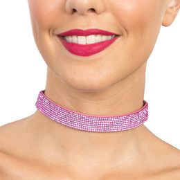 Halsband Choker med Strass Rosa
