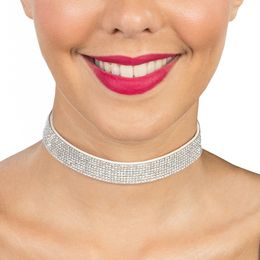 Halsband Choker med Strass Silver