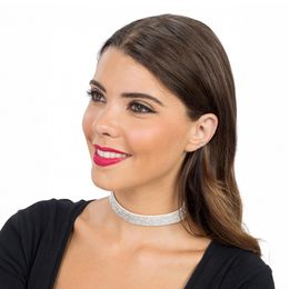 Bildspel - Halsband Choker med Strass Silver