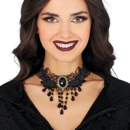 Diaesitys - Musta helmikoristeinen choker-kaulakoru