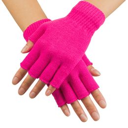 Handskar Fingerlösa Neonrosa