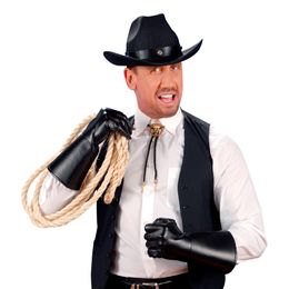 Lysbildefremvisning - Handsker Læderlook Sorte