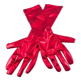 Långa Handskar Metallicröd