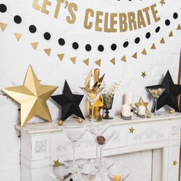 Lysbildefremvisning - Hengende Dekorasjon Stjerner Gull