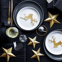 Lysbildefremvisning - Hengende Dekorasjon Stjerner Gull