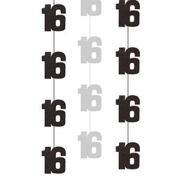 Hengende Dekorasjoner 16 Svart/Sølv