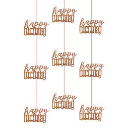 Hengende dekorasjoner Happy Birthday roségull