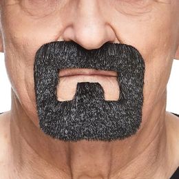 Håndværker Moustache Grå/Hvid