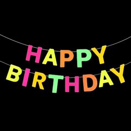 Lysbildefremvisning - Happy Birthday UV Neon Girlander