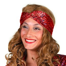 Bildspel - Hårband Disco Röd Färgskimrande