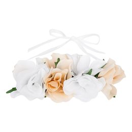 Hårbånd Roser Hvit/Aprikos