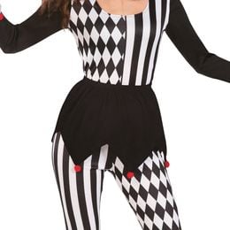 Bildspel - Harlequin Gycklare Maskeraddräkt