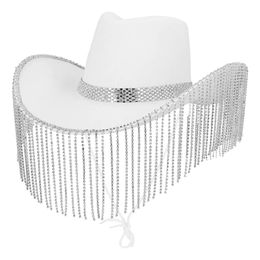 Lysbildefremvisning - Cowboyhatt Showgirl Hvit